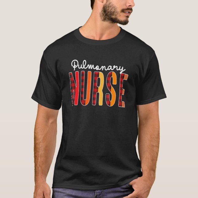 Pulmonale Krankenschwester Kariert Rote Liebe Herz T-Shirt (Vorderseite)