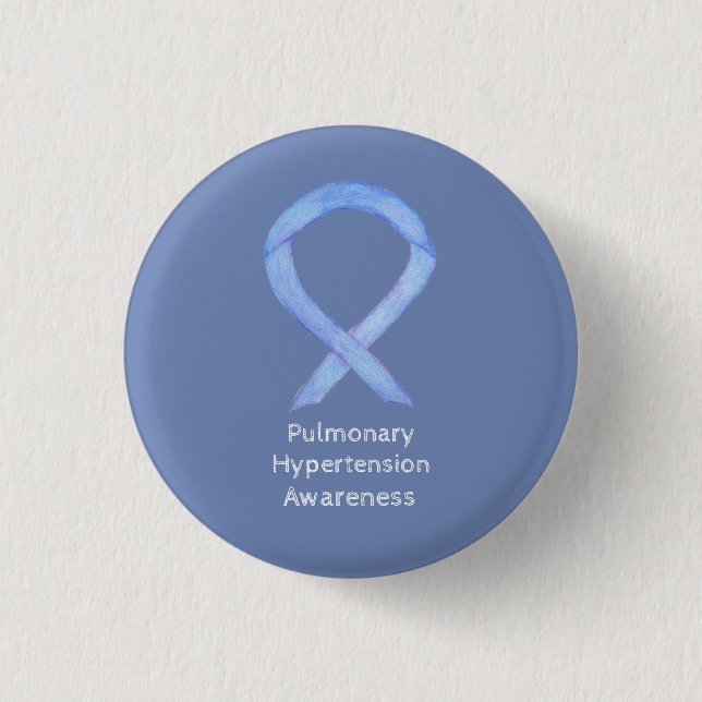 Pulmonary Hypertension Awareness Ribbon Custom Pin Button (Vorderseite)
