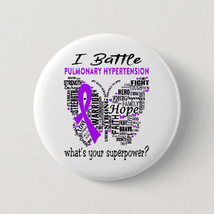 Pulmonary Hypertonie Awareness Month Ribbon Gift Button