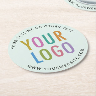 Pulpboard Paper Coasters Firmenlogo Hellgrün Runder Pappuntersetzer