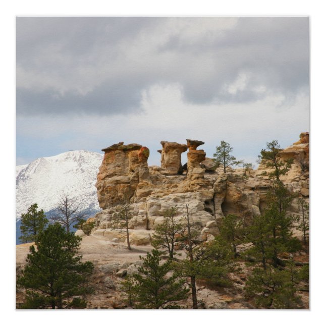 Pulpit Rock mit Pikes Peak Poster (Vorderseite)