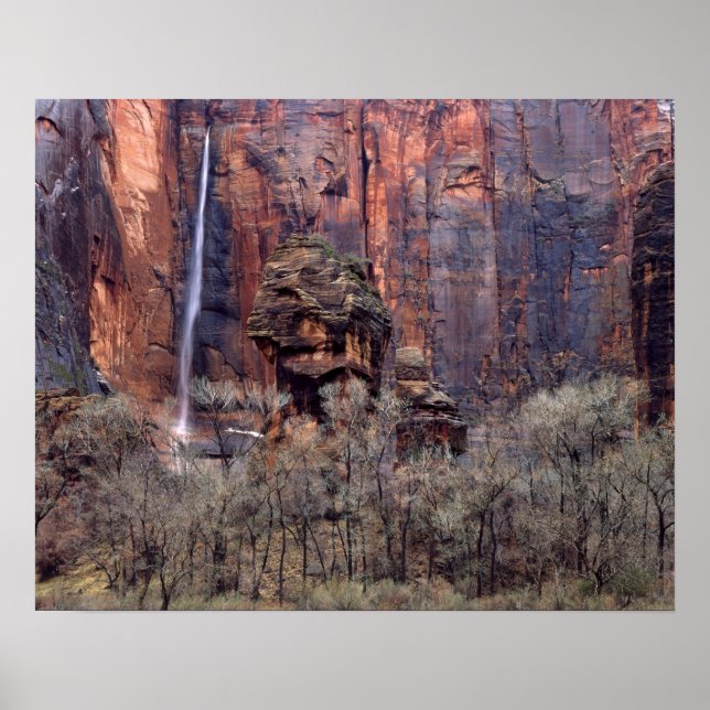 Pulpit und flüchtiger Wasserfall Poster (Vorne)