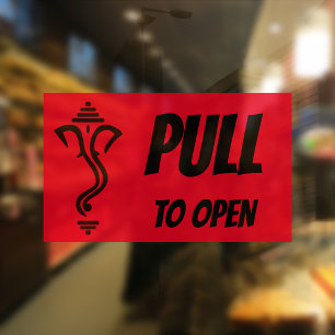 PULS TO OPEN Ganesha TÜR Rechteckiger Aufkleber