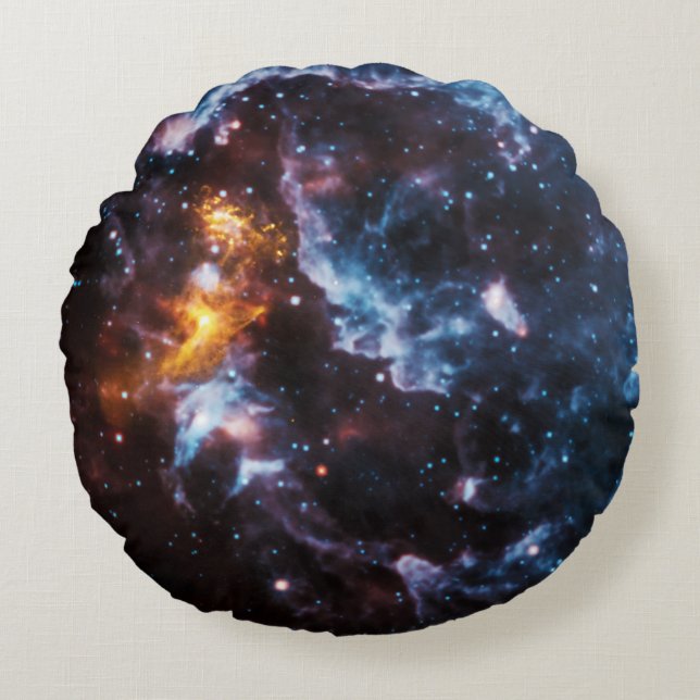 Pulsar-Neutron-Stern-Galaxie-Bild Rundes Kissen (Vorderseite)