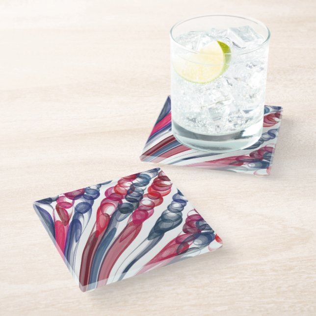 Pulsblasen-Spaß / Original / Glasuntersetzer (Schrägansicht)