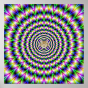 Pulse psychédélique en violet et affiche verte