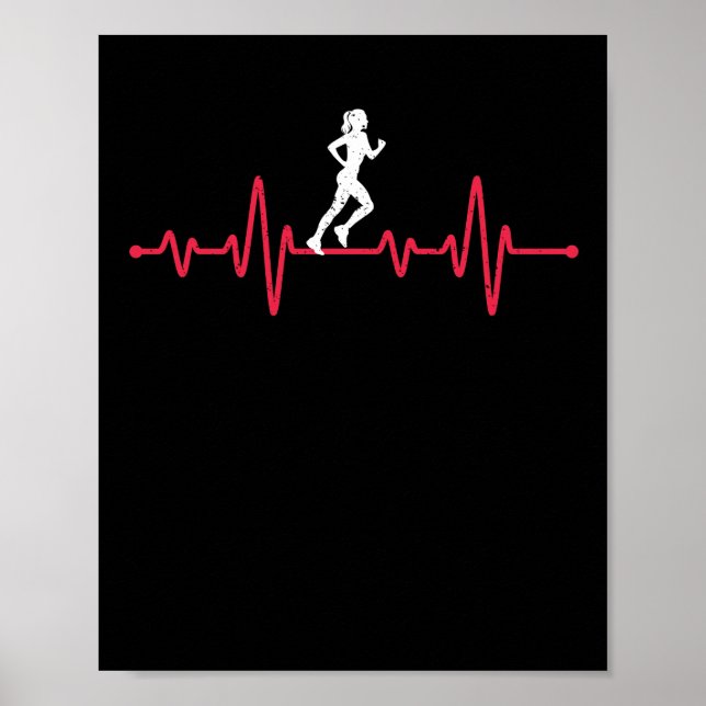 Pulse runner funny athletics jogging poster (Vorne)