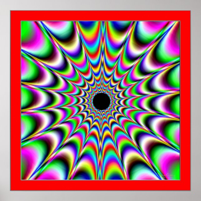 Pulsende Schwarze Mitte und leuchtende Farben I Poster (Vorne)