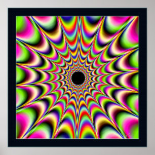 Pulsierende schwarze Mitte und strahlende Farben Poster