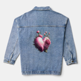 pulsierendes rosa Herz Jeansjacke