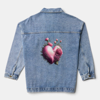 pulsierendes rosa Herz Jeansjacke