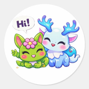 Pulspunkys Kawaii Fantasy Kreatur Aufkleber