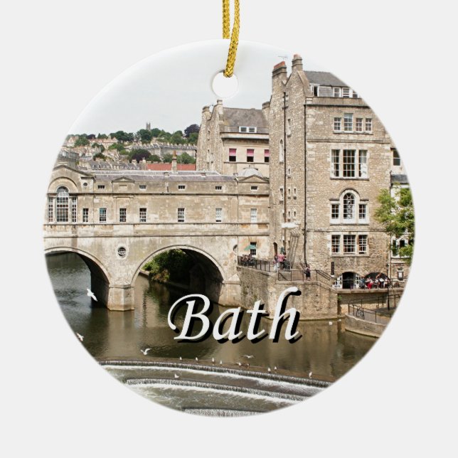 Pulteney Brücke, Avon-Fluss, Bad, England 2 Keramikornament (Vorne)
