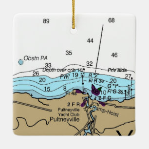 Pultneyville NY Nautical Chart Keramikornament