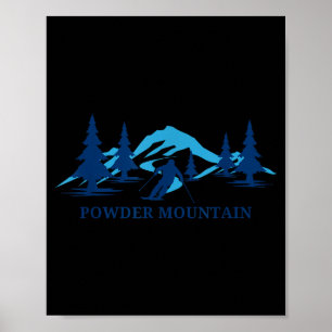 Pulver Berg Montana Skigebiet Skifahren Skifahrer Poster