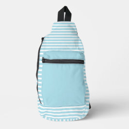 Pulver Blau mit weißen Streifen Crossbody Bag
