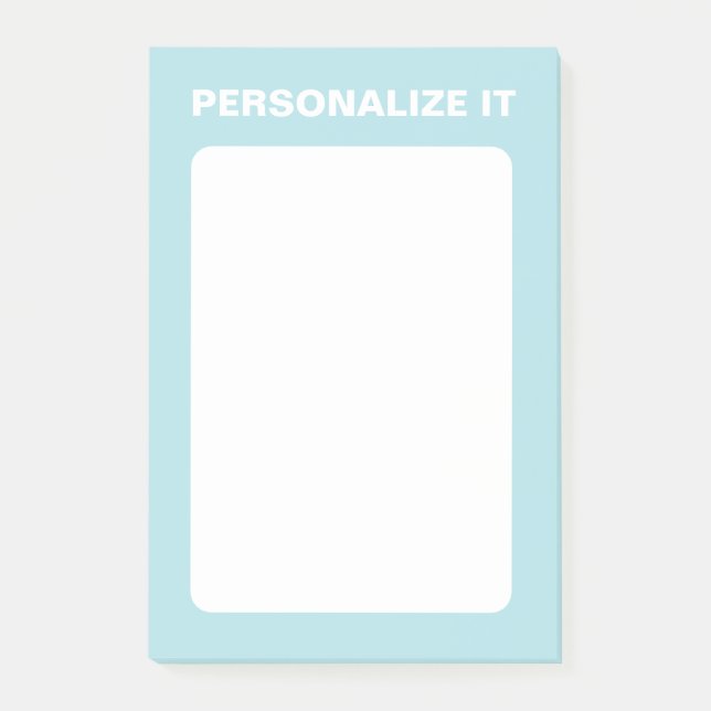 Pulver Blau Moderne Personalisierte Versatile Post-it Klebezettel (Vorderseite)