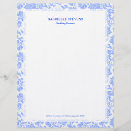 Pulver Blaue Vintage Blütenstaube Briefbogen