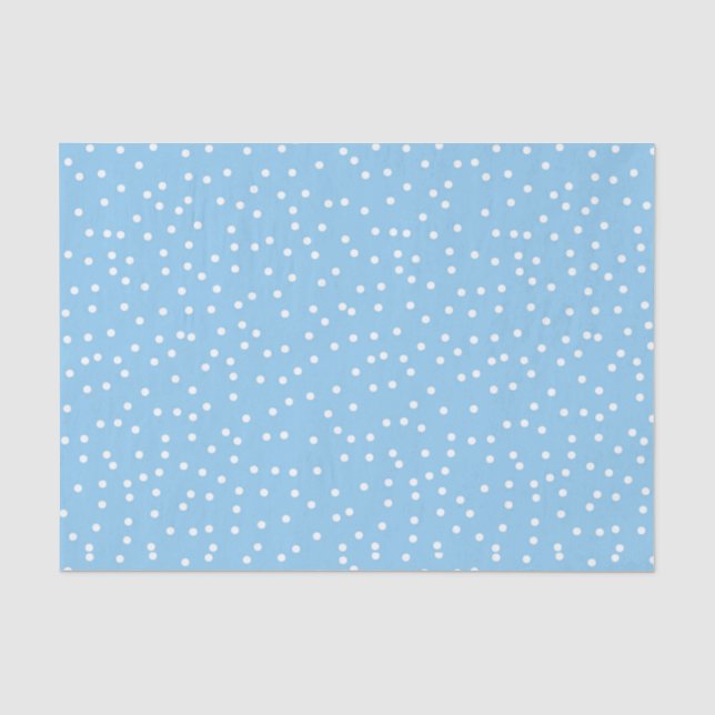 Pulver Blauer und Weiße Schneefetti-Punkte Seidenpapier (Vorderseite)