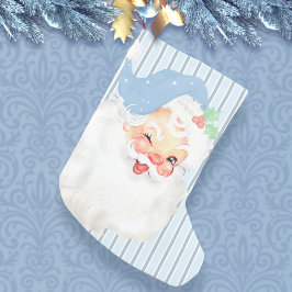 Pulver Blue Vintag Santa Wink Weihnachten Strumpf Kleiner Weihnachtsstrumpf