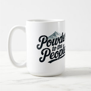 "Pulver für die Leute" Retro-Snowboard & Ski Kaffeetasse