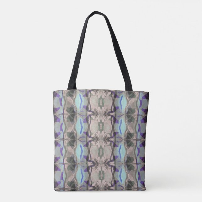 Pulver Lila, grün und blau Abstrakt Tasche (Rückseite)