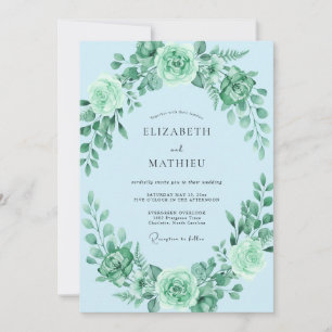 Pulver-Minz-Kranz-Hochzeit Einladung
