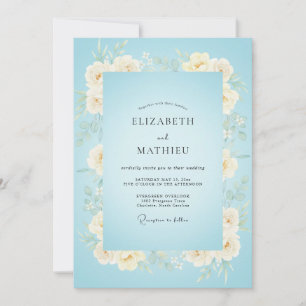 Pulver-Perlen-Pfingstrosen-Hochzeit Einladung