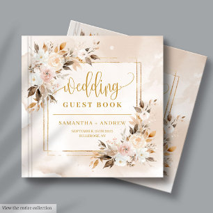 Pulver Pink Fall Boho Bouquet Wedding Gästebuch
