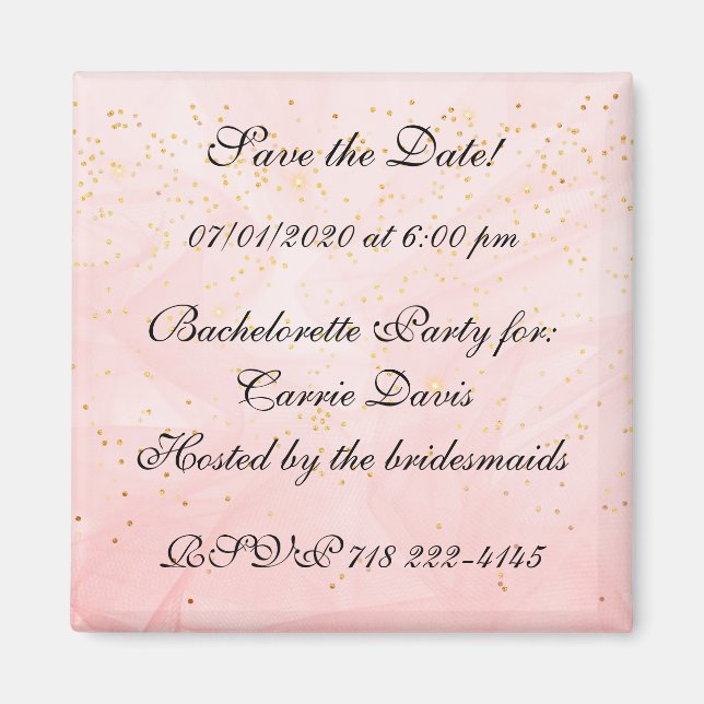 Pulver Pink Save the Date Magnet (Vorne)