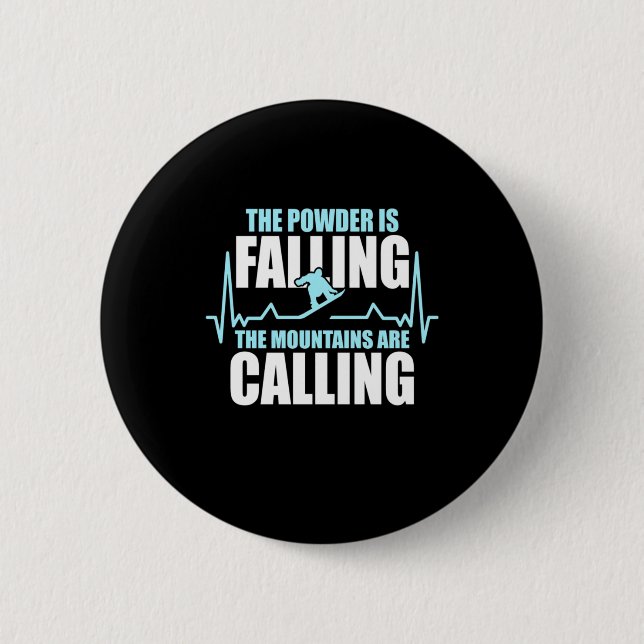 Pulver sinkt Snowboard Button (Vorderseite)