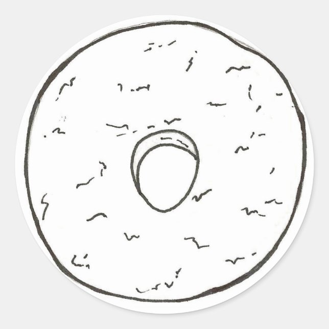 Pulver Zucker Doughnut Frühstückspacken Konditorei Runder Aufkleber (Vorderseite)