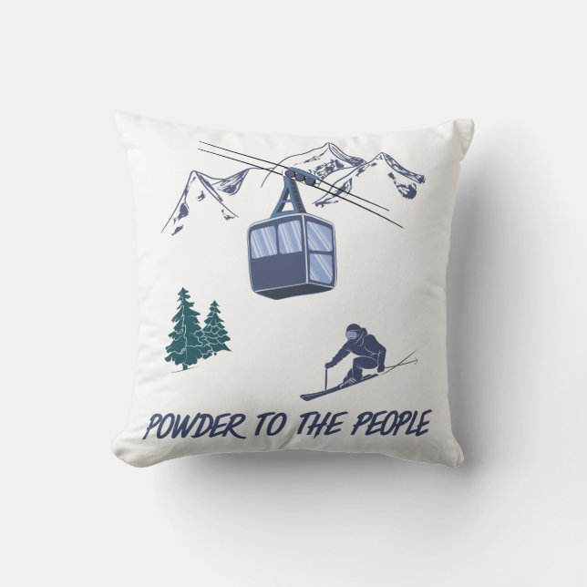 Pulver zum People Ski Resort Kissen (Vorderseite)