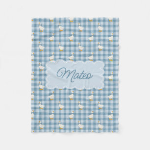 Pulverblau Gingham Gans Büffel Karo Individueller Fleecedecke