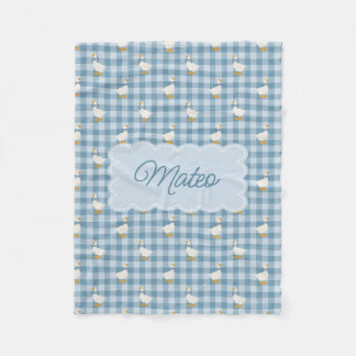 Pulverblau Gingham Gans Büffel Karo Individueller Fleecedecke