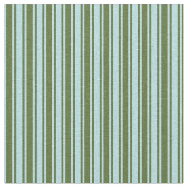 Pulverblaue und dunkle Olive Green Lines Stoff (Nahaufnahme)