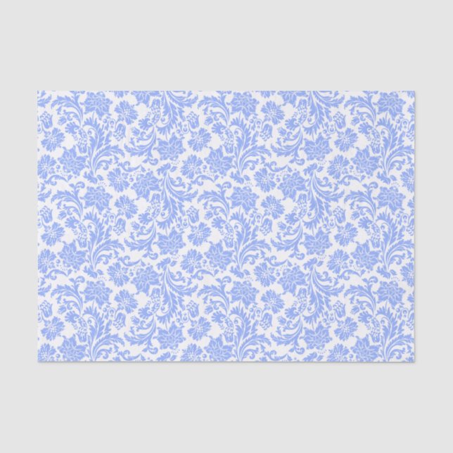 Pulverfarbe Blau-weiße Floral Seidenpapier (Vorderseite)