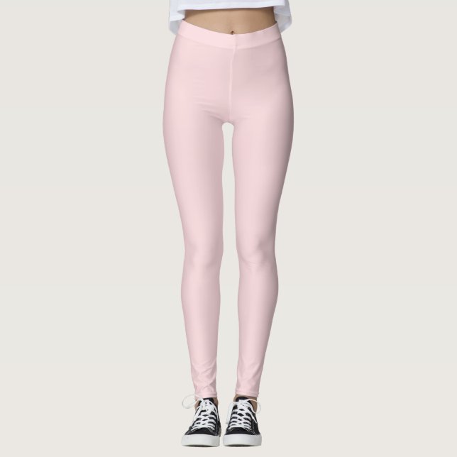 Pulverfarbe Rosa Farbe Leggings (Vorderseite)