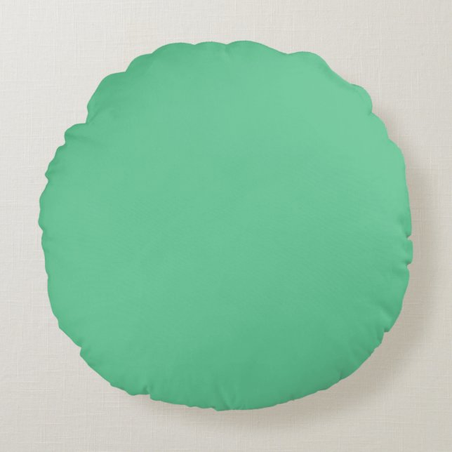Pulvergrau Grün Blau schlichte Farbe Maßgeschneide Rundes Kissen (Vorderseite)