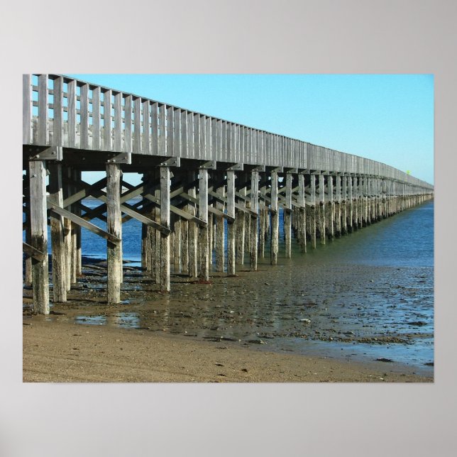Pulverpunktbrücke duxbury ma. Holzbrücke Poster (Vorne)