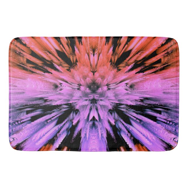 Pulverrosa Explosion Abstrakt Bath Mat Badematte (Vorderseite)