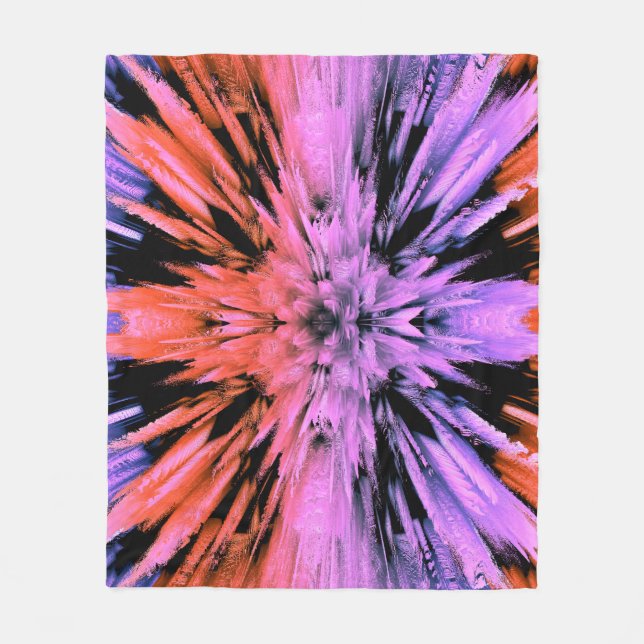 Pulverrosa Explosion Abstrakt Fleece Blanket (Vorderseite)