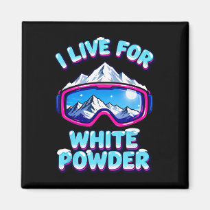 Pulverschnee Skifahren Retro Skibrille Mountai Magnet