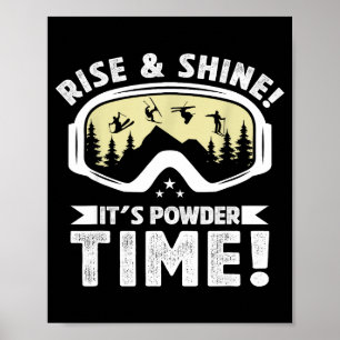 Pulverschnee Zeit Skibrille Wintersport Skifahrer Poster