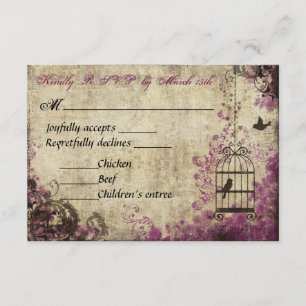 Pum Birdcage Vintage Wedding UAWG RSVP Karte