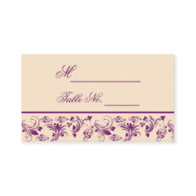 Pum Champagne Floral Scroll Hochzeit Platzkarte