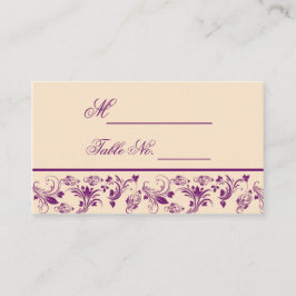 Pum Champagne Floral Scroll Hochzeit Platzkarte
