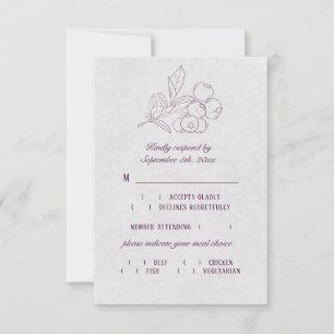 Pum Silver Gray Botanische Elegante Speisen RSVP Karte