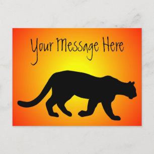 Puma Berglöwe Cougar Sonnenfeuer Personalisiert Postkarte