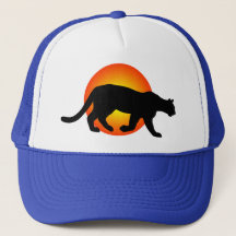 Puma Berglöwe Panther Silhouette Roter Kreis